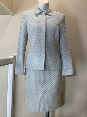 Brooks Brothers Jacquard-Knit Cotton-Blend Bouclé-Tweed Two-Piece Skirt Suit 6